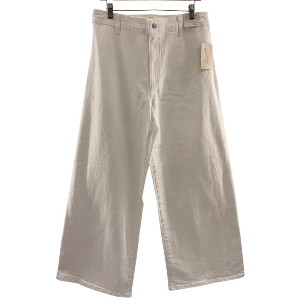 NWT High-Rise Sailor Wide Leg Ankle Jeans Relaxed Fit Universal Thread White 12 - Picture 2 of 11